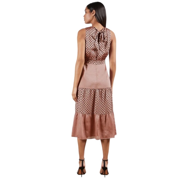 Ted Baker Izziie Mix Polka Dot Midi Dress in Dusky Pink Sz 1 Sz 4 - Picture 6 of 16